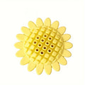Yellow rubber sunflower-shaped dog toy for teething puppies and chewing play