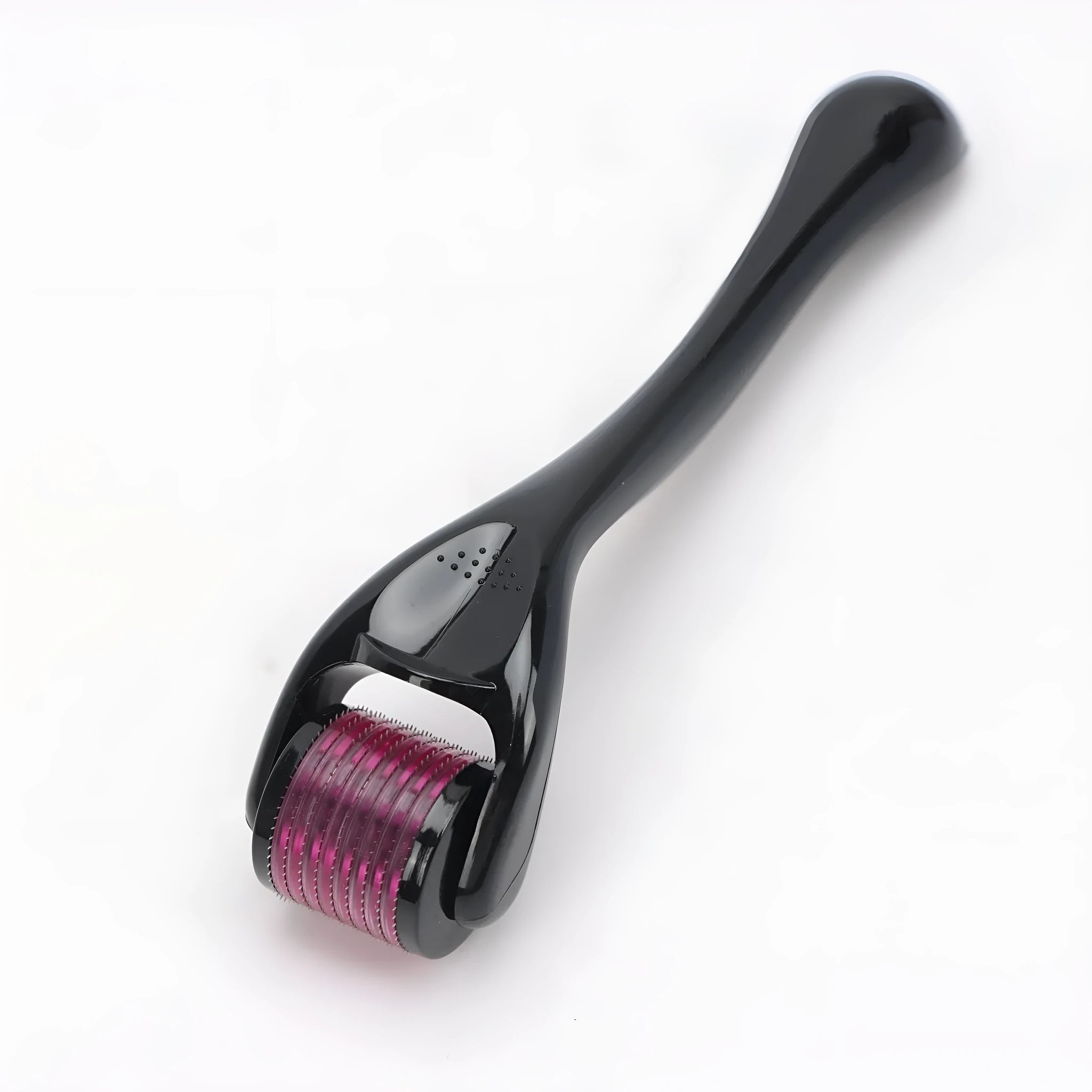 540 micro needle mechanical derma roller with black handle and coloured wheel options