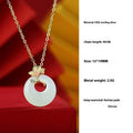 S925 sterling silver Magnolia flower necklace, bracelet, and earrings set with inlaid Hetian jade.