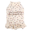 Light purple pet undershirt with floral skirt for small dogs on teddy bichon
