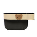 Leather car seat gap storage box with cartoon bear design in black and rice colour options