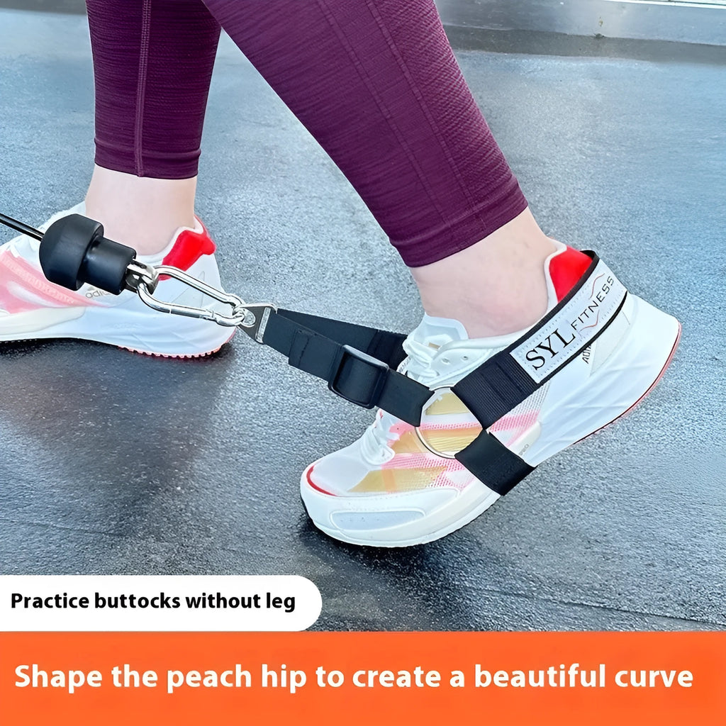 Gantry frame ankle buckle leg strength strap tension booties rope accessories in black, grey, or pink.