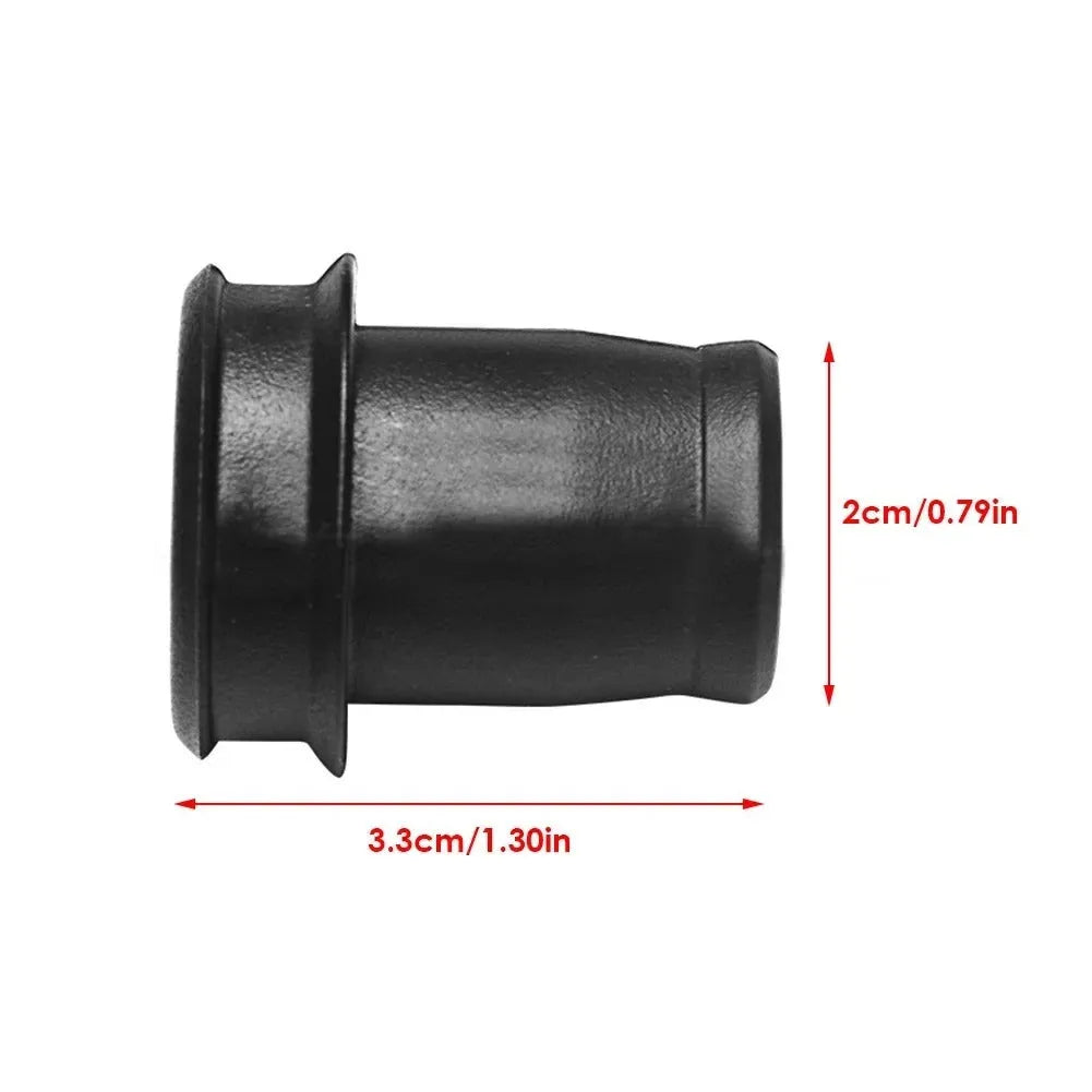Black PVC car cigarette lighter dust plug showing 33cm length and 2cm diameter plug head