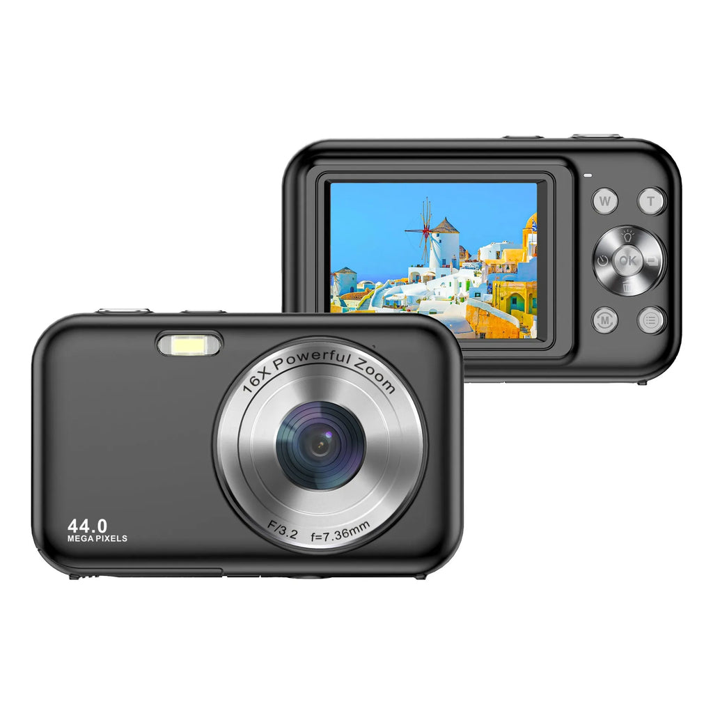 DC406L digital children's camera in black, green, pink, purple colours with 2.4-inch screen