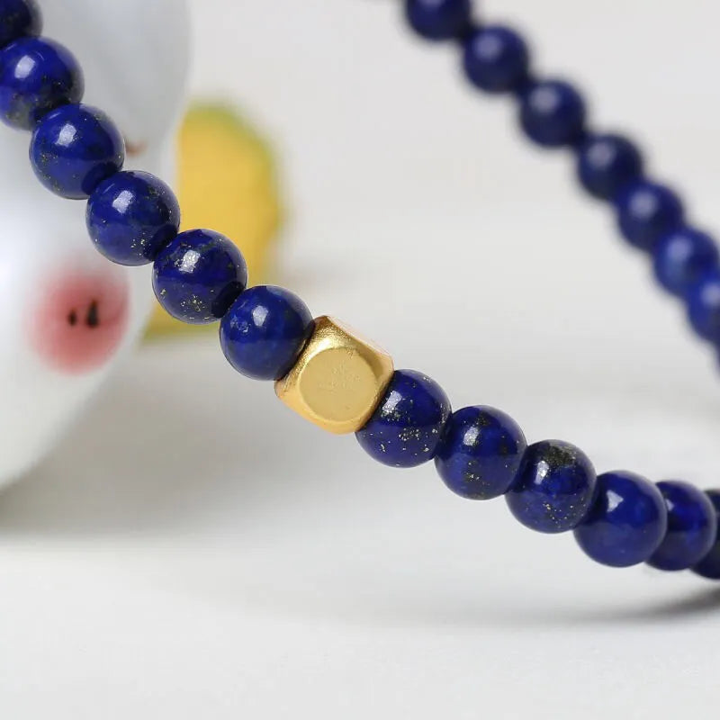 Geometric green gold stone natural crystal bracelet with a 16mm bead.