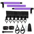 Women's rope stretch fitness stick 11-piece set showing pink, purple, and black resistance sticks with adjustable Bodhi pole design