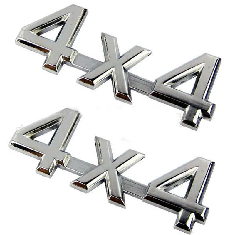 Metal 3D rear car badge sticker for 4x4 off-road vehicles in black finish, 9cm by 3.5cm
