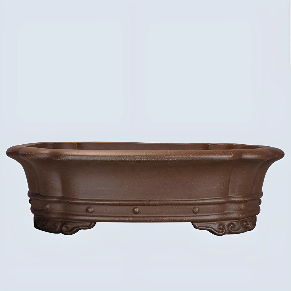 Purple sand handmade rectangular antique flower pot for desktop plants