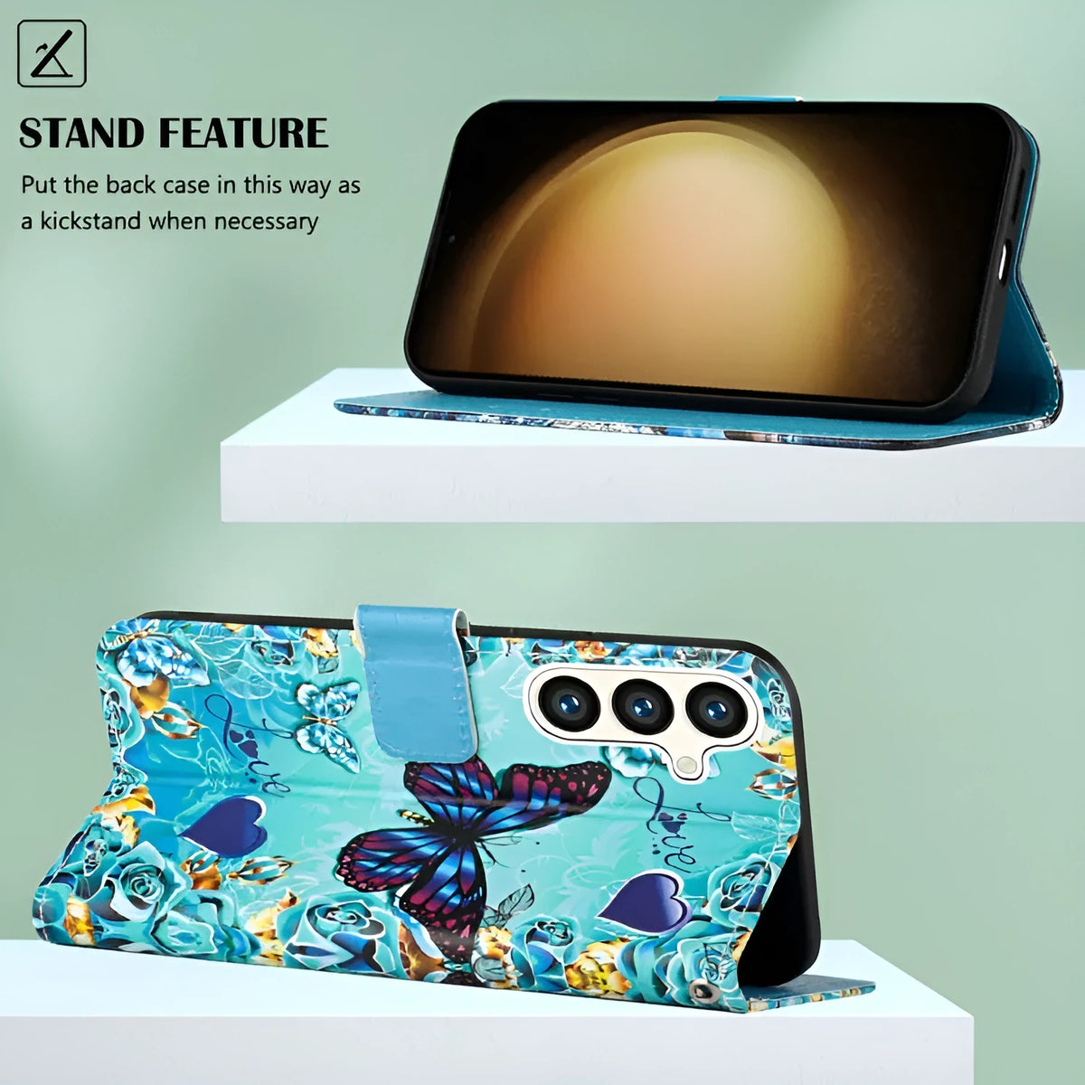 Handmade imitation leather phone case for Samsung with bracket, shockproof, underwater mandala colour