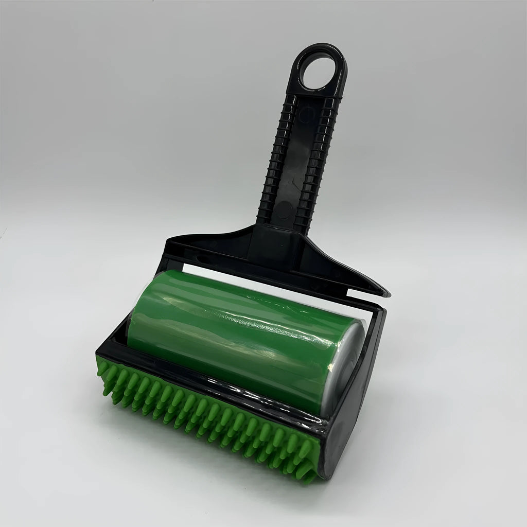 Portable washable hair remover with adhesive roller in yellow and green colour options