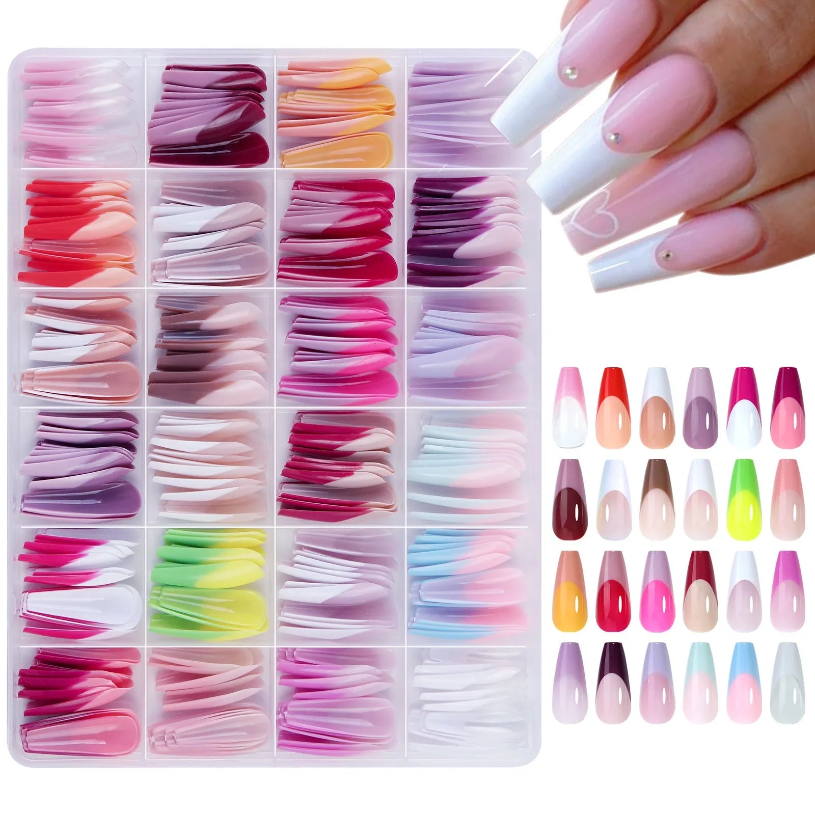 Box of 288 French wear armour nail stickers with seamless removable design