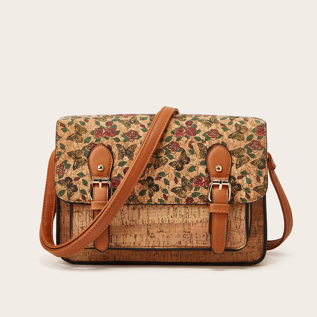 Women's printed PU crossbody bag with single shoulder strap in large capacity design