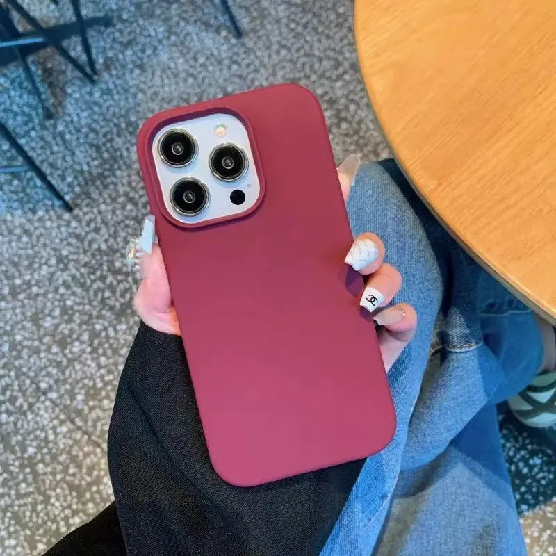 All-inclusive liquid silicone phone case for Apple iPhone with frosted finish and shockproof protection