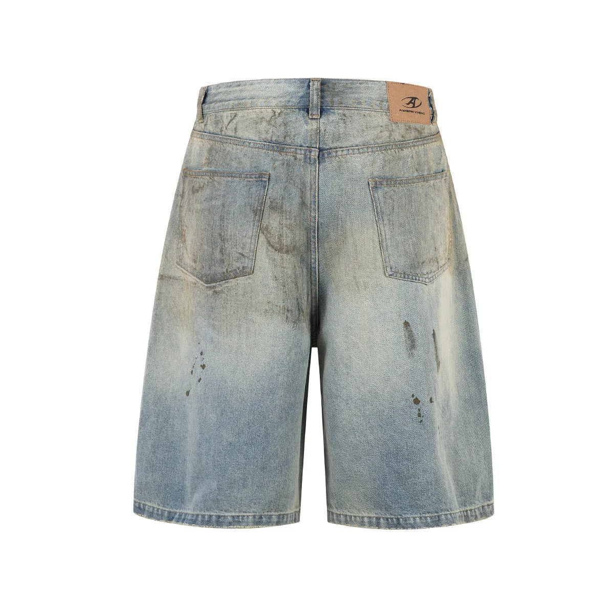 Women's blue cropped denim jeans with straight leg cut and zipper fly closure