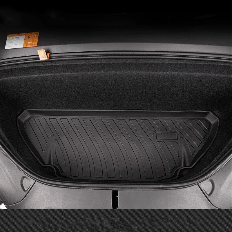 Tesla car floor mats with rubber construction and TPE footrest sections