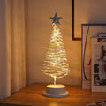 33cm wrought iron LED Christmas tree spiral light with battery operation and warm white lights