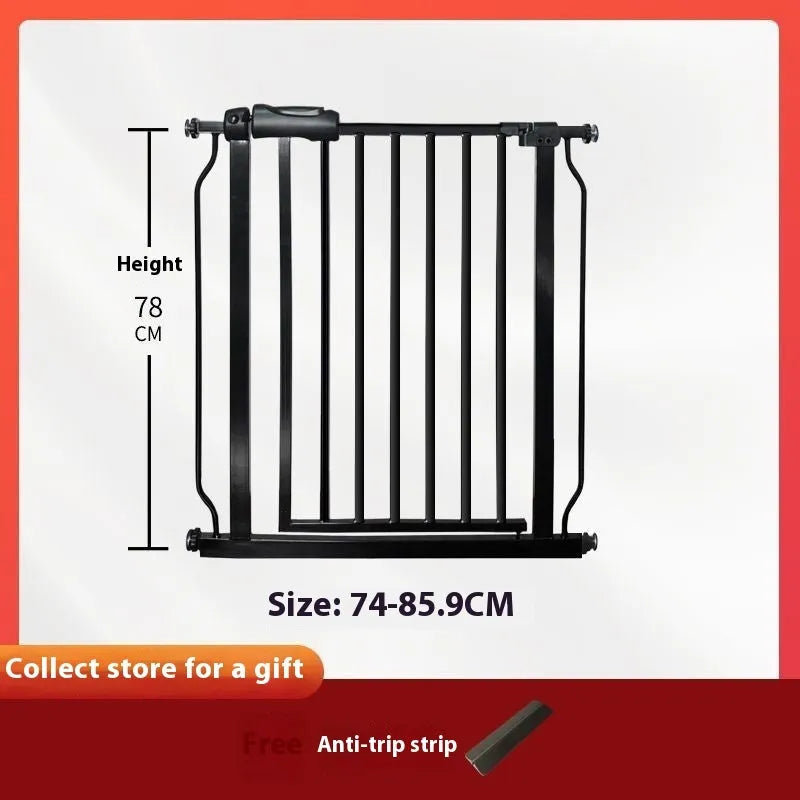 Baby safety gate plastic barrier 78cm high adjustable width 61-85.9cm white model for stairs
