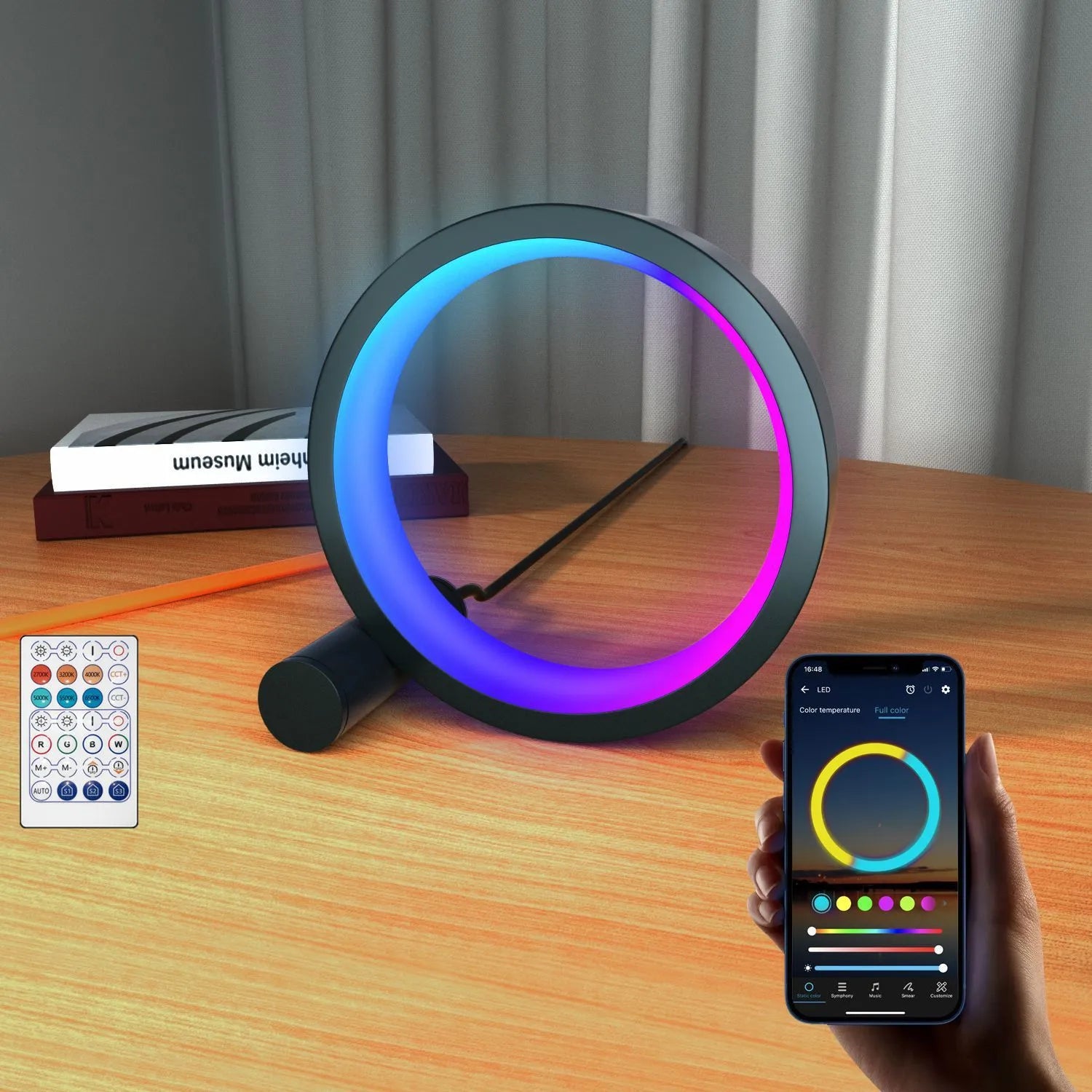 Smart LED night light with music rhythm induction and app control in aluminium alloy housing
