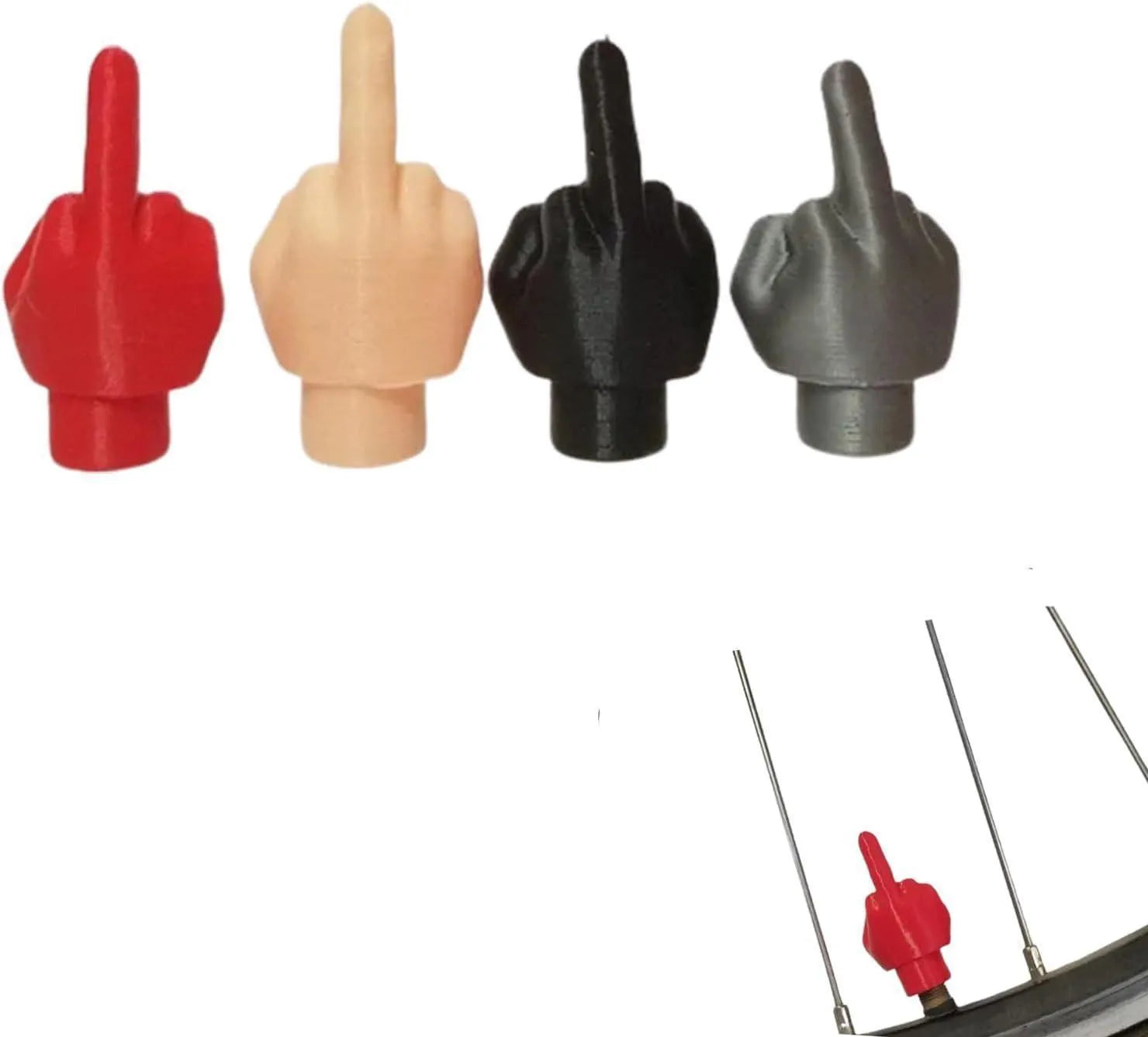 Four-piece car tyre valve dust cover set with black and skin colour latex caps for tyre valve protection