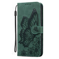 Retro big bowknot embossed leather phone case in purple with built-in bracket for iPhone and Samsung models