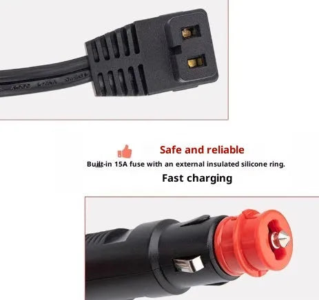 2.5m car refrigerator cigarette lighter extension cable with gold plated terminals