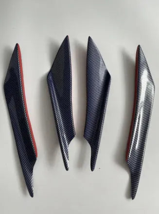 Four-piece carbon fibre look ABS bumper blade kit for automotive front bumper aerodynamic modification