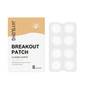 Pack of 8 acne patches containing tea tree oil and asiatic centella extract for skin care.