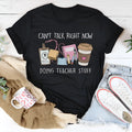 Black cotton summer T-shirt with short sleeves and round neck loose fit