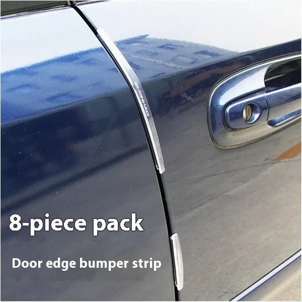 White solid colour plastic car door edge protector strip anti-collision trim.