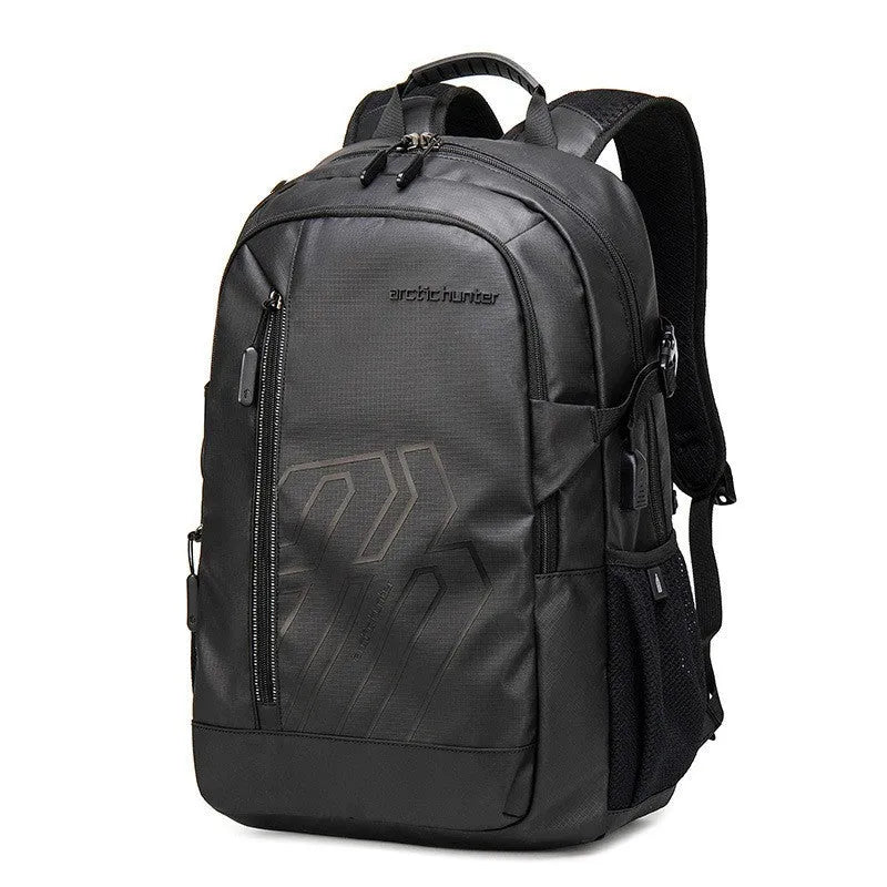 18-inch plaid polyester computer backpack with curved shoulder straps in multiple colour options