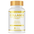 Collagen capsule supplement bottle containing 60 tablets for adult use.