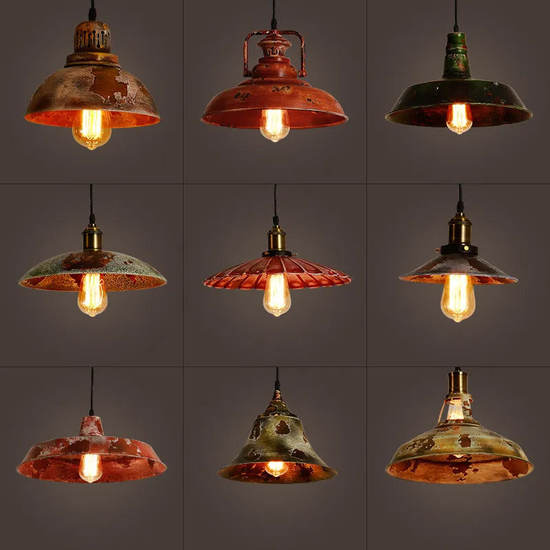 Personalised single-head iron pot cover chandelier in pastoral style for coffee restaurant dining room
