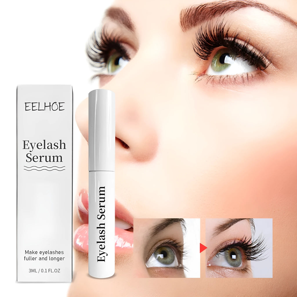 3ml keratin eyelash growth serum in dropper bottle with brush applicator for lash and brow conditioning