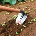 Agricultural pointed flat hoe tool made of manganese and stainless steel for weeding and ploughing.