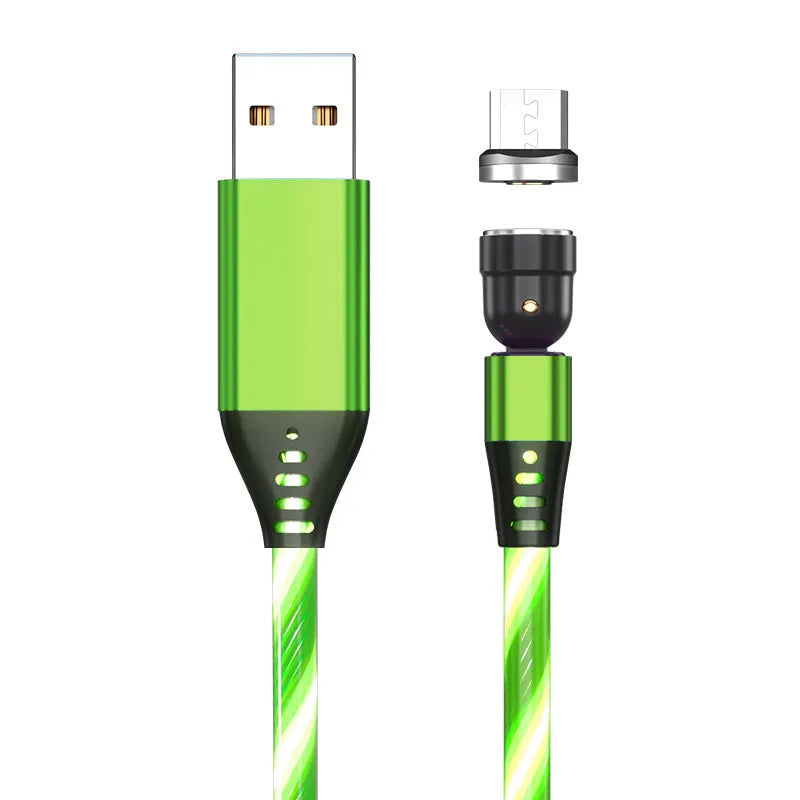 Marquee 540 degree rotating magnetic data cable in blue with Android head