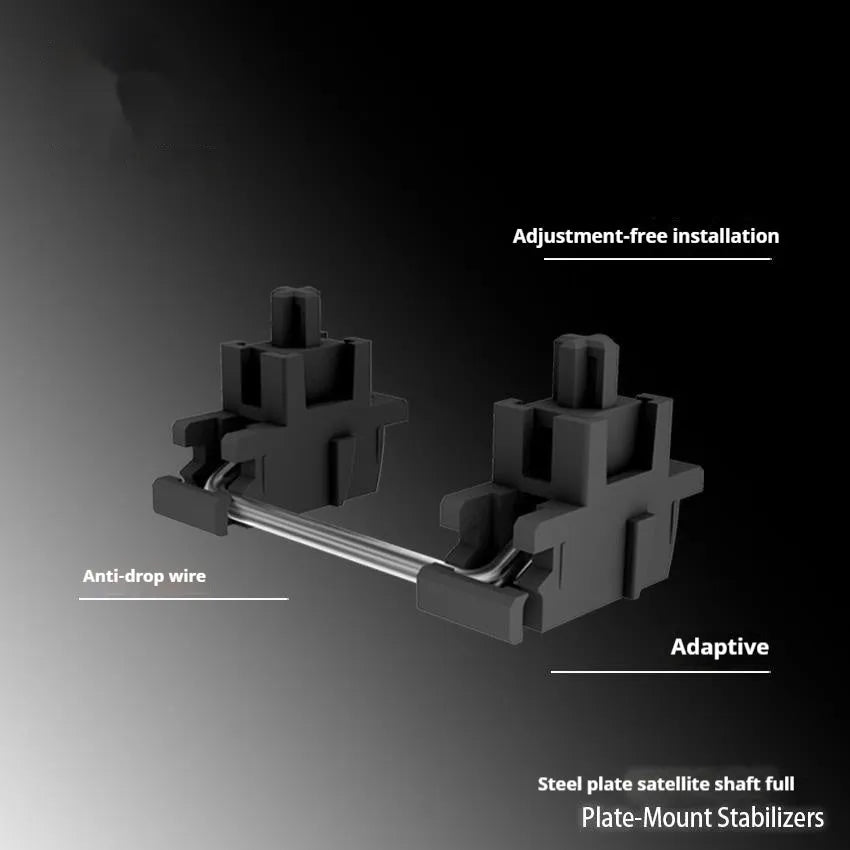Black and milky white 6.25U and 7U satellite shafts for mechanical keyboard stabilisers