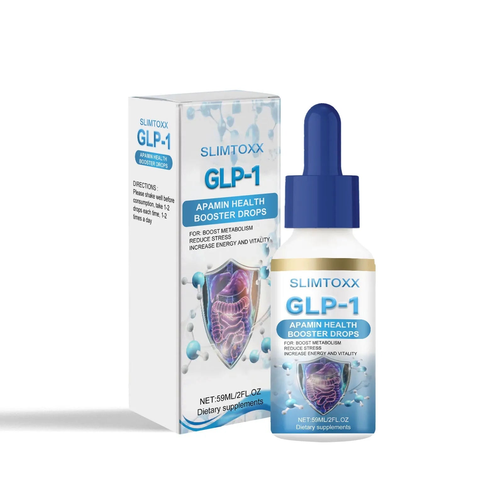 59ml Daily Mild facial serum bottle with dropper containing Traditional Chinese Medicine extract and gluconolactone.