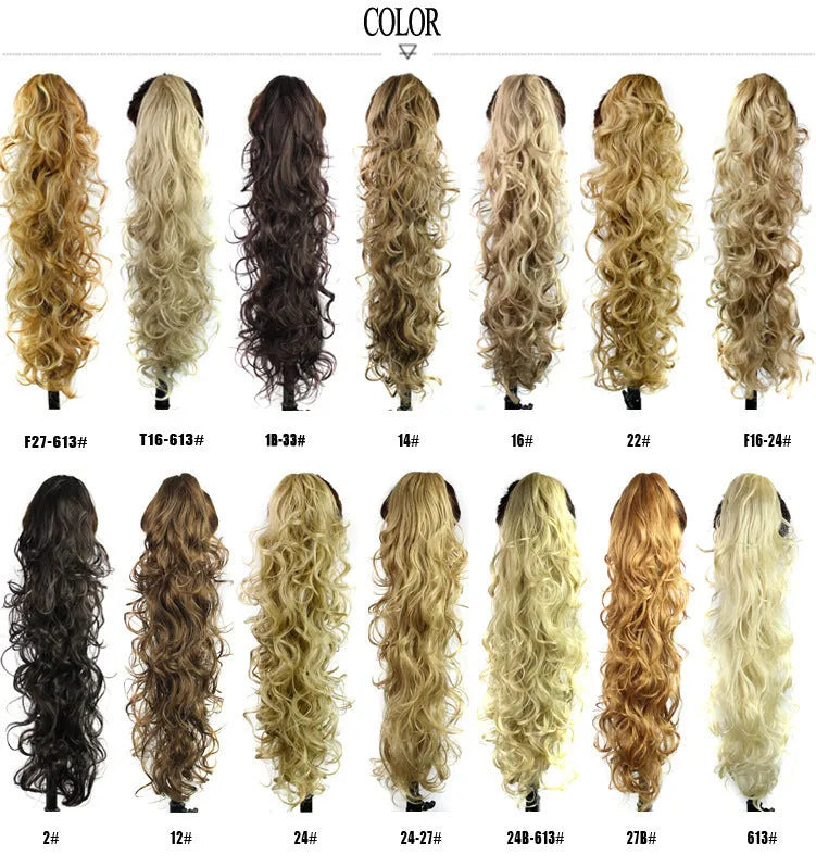 65cm chemical fibre wavy long curly clip-in ponytail wig for women in colour Style12