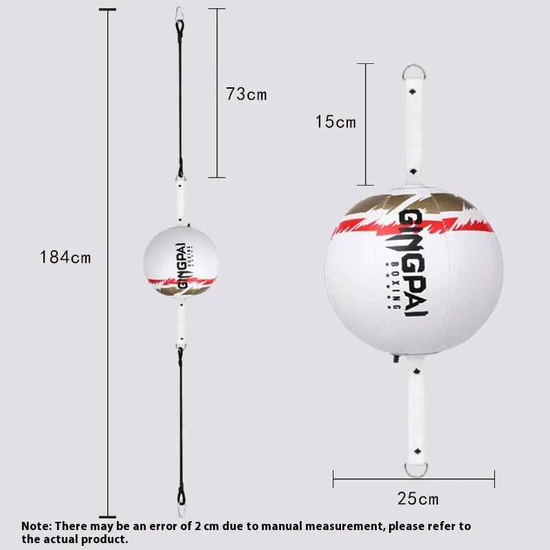 Hanging boxing speed ball training equipment in black, black and green, or white PU construction