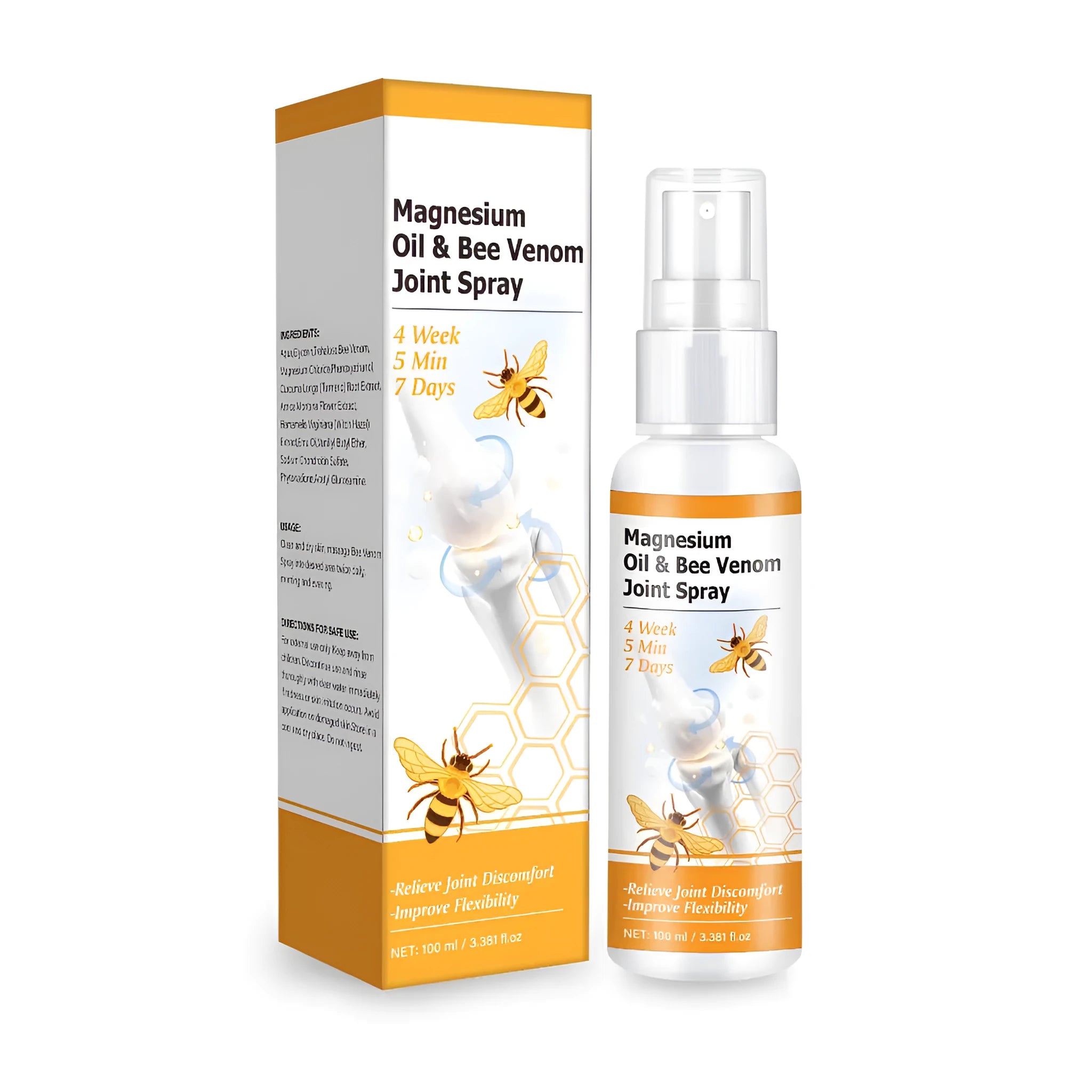 Magnesium Oil Bee Joint Spray Gel bottle, 100ml capacity, style FPB011.