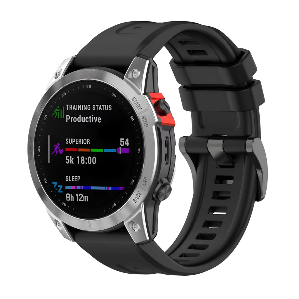 Jiaming Fenix7 silicone quick release watchband shown in multiple colour options on a grey background.