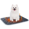 Grey multi-layer cloth pet cushion shown in four different sizes for small to extra-large dogs and cats.