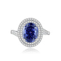 Heart-shaped women's sterling silver ring with a faceted ice flower cut zircon stone in a tan sang colour.