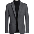 Men's slim fit wool blend suit in grey for autumn and winter
