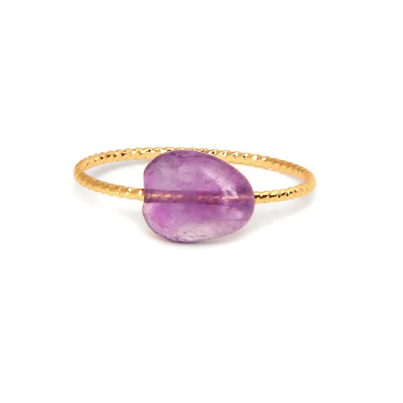 Geometric women's ring with a coloured agate stone in a modern setting.