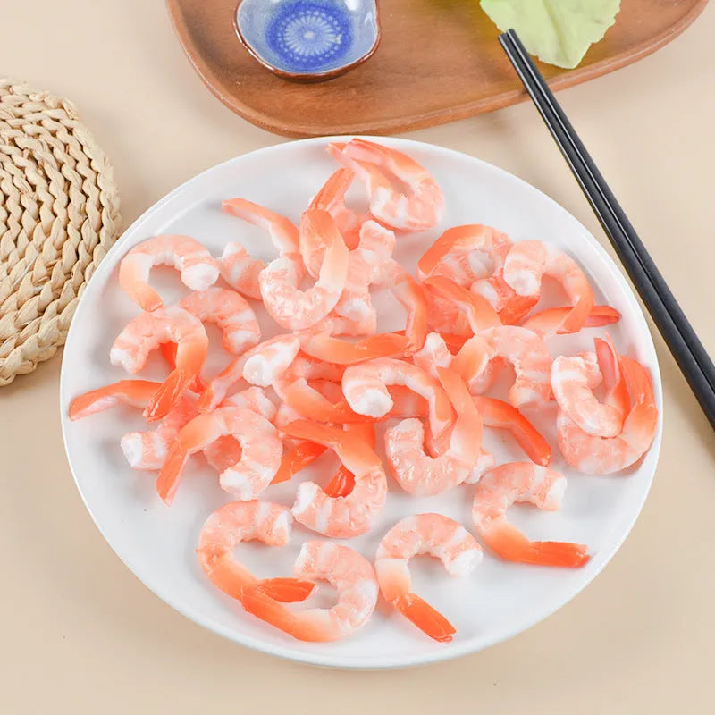 Realistic PVC shrimp simulation keychain with modern simplicity style measuring 1.5cm thick