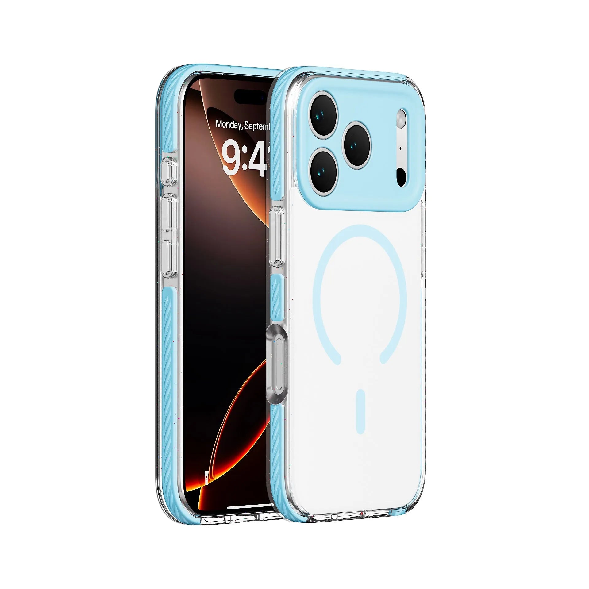 Transparent magnetic protective phone case for iPhone in candy green colour.