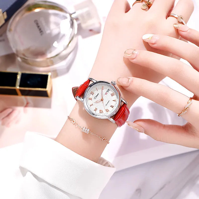 Automatic women's mechanical fashion watch with a 12mm thick case on a steel bracelet.