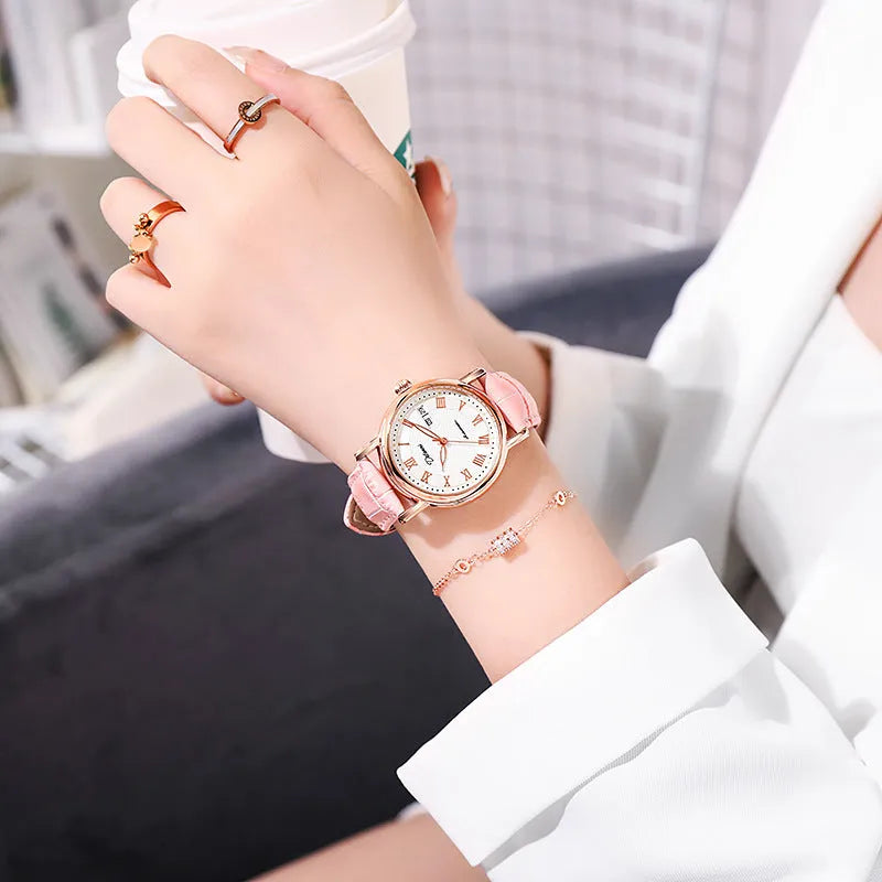 Automatic women's mechanical fashion watch with a 12mm thick case on a steel bracelet.