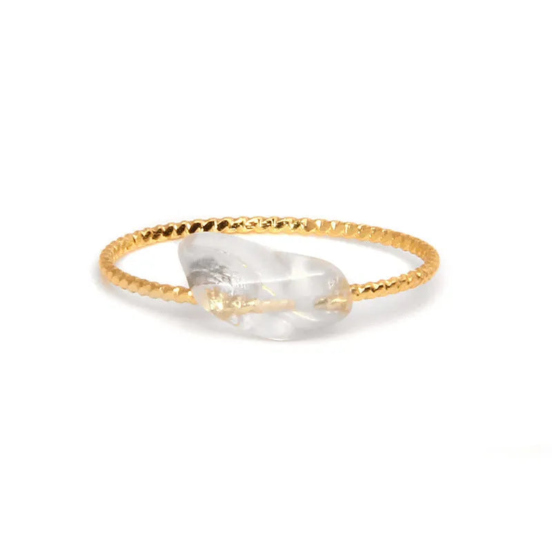 Geometric women's ring with a coloured agate stone in a modern setting.